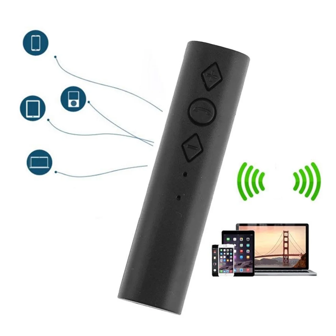 Bluetooth аудио приемник с отворотом, Спортивные Беспроводные наушники с громкой связью, 3,5 мм, беспроводная гарнитура для мобильного телефона
