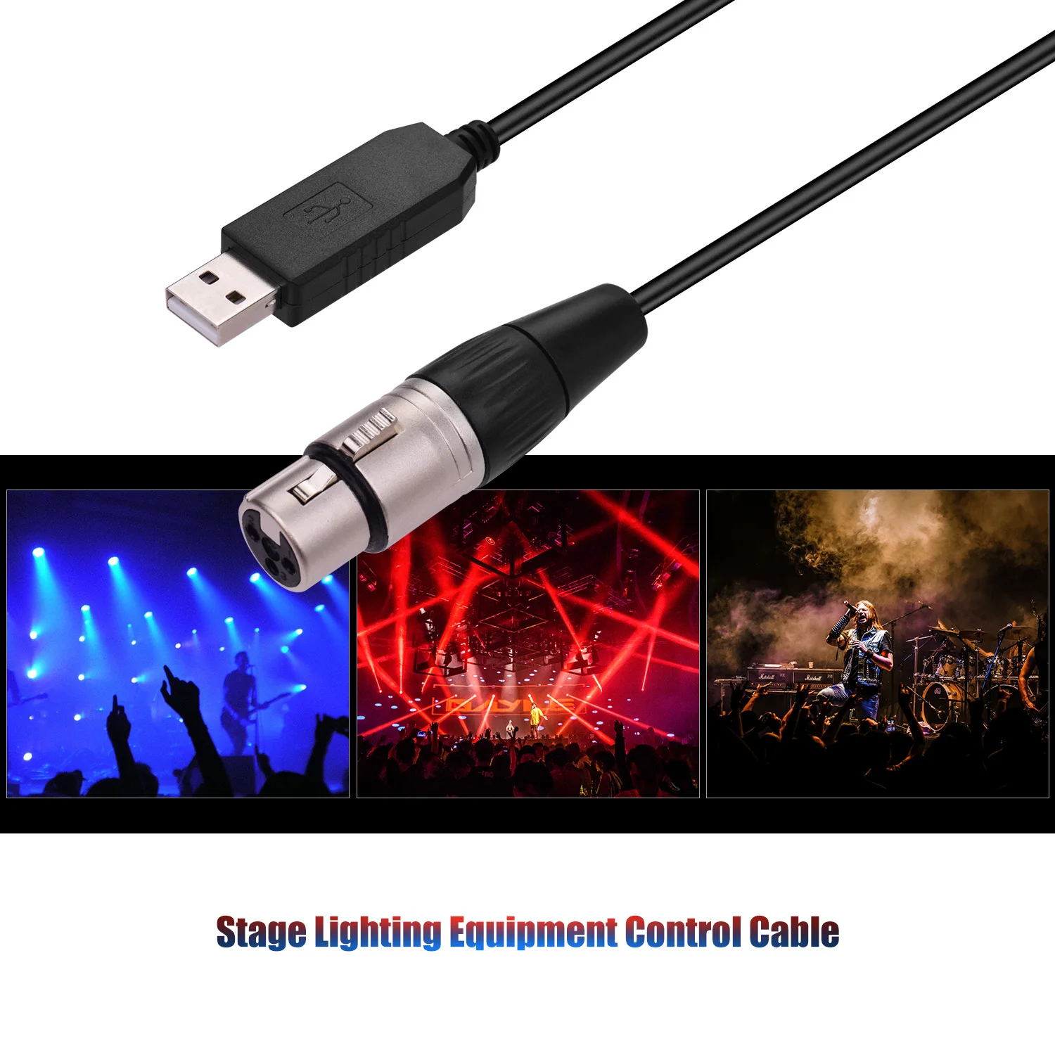 RS485 DMX512 конвертер Кабель USB к 3Pin XLR Женский интерфейс компьютера подключения сценического освещения устройств светодиодный кабель управления