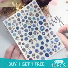 

10PCS 3D Personality Badge Pattern Nail Art Sticker Self-adhesive Letter Nail Art Slider Nail Decoration Decal