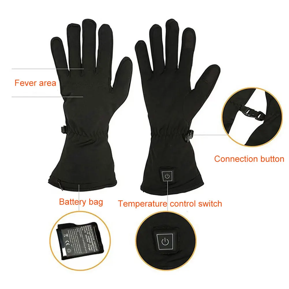 Температурный Регулируемый Электрический перезаряжаемый термальный мотоцикл велосипед Кемпинг с подогревом перчатки для катания на лыжах Зимние теплые