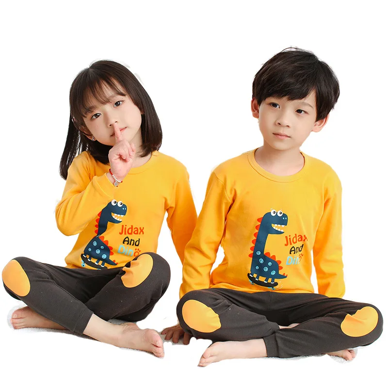 

2Pcs/Set Baby Boy Girl Thermal Underwear Child Autumn Winter Warm Long Sleeve Clothes Kids Cartoon Underwear Homewear Sleepwear