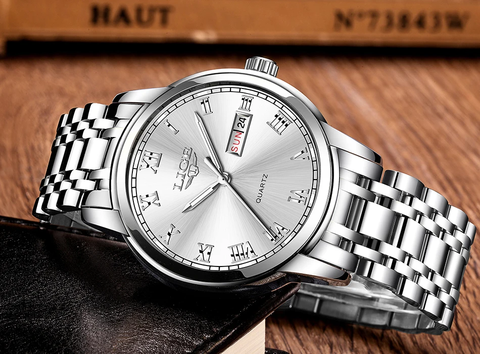 Couple Watches for Lovers Quartz Wristwatch Fashion Business Men Watch for Women Watches Stainless Steel White Gold Pair Hour