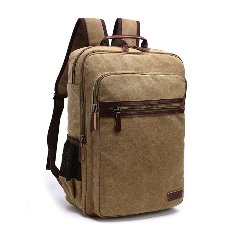 Vintage Canvas Backpack Men Large Capacity Travel Shoulder Bag school bags for teenagers Male notebook Laptop Backpack for men 4