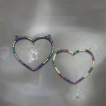 

25*30mm 5pcs/lot New fashion cz pendant,popular cz heart shape jewelry pendant,accessories jewelry