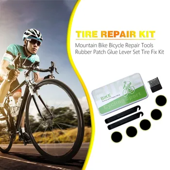 

8PC Bicycle glue-free tire patch Round with wrench/File high quality Rubber urgent Tire repair tools Light weight ultra thin