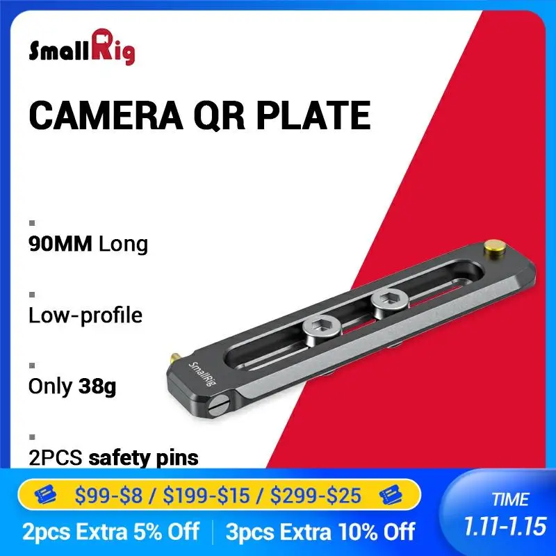 SmallRig быстросъемная натовская рейка для камеры Низкопрофильная 90 мм видеосъемки