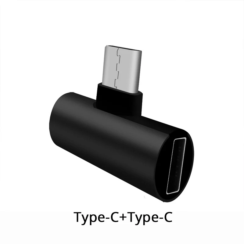 C Black Type-c адаптер для наушников 2 в 1 аудио 3,5 мм разъем адаптер конвертер указанная модель huawei xiaomi игровая гарнитура - Цвет: C Black