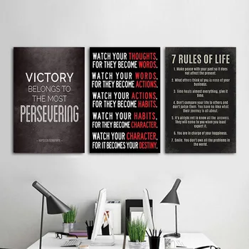 

English Inspirational Painting Modern Simple Company Slogan Office Study Mural Wall Art Wall Pictures for Living Room Decor