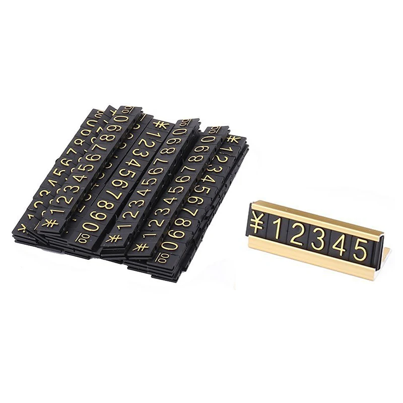 19 groups gold-tone metal Arabic numerals price tags