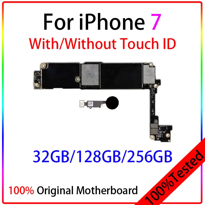 Original For Iphone 7 Motherboard with/no Touch id Unlocked for IPhone7 Logic Board Clean ICoud with IOS System Full Chips test | Мобильные