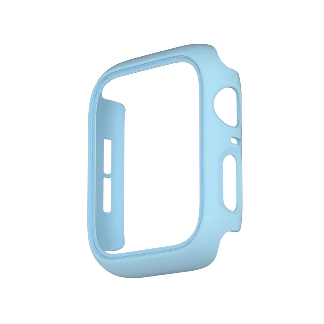 Case for Apple Watch Case Series 7 41mm 45mm iWatch Bumper Edge Case PC Shockproof Protective Cover Frame for iWatch 7 654 321 Light blue