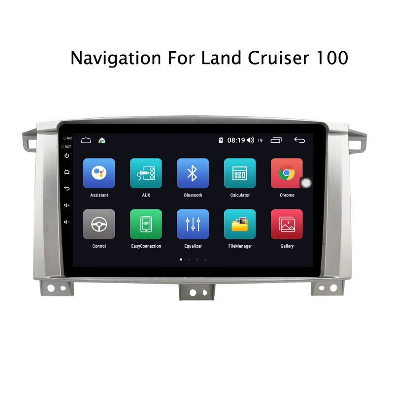 Best Ectwodvd 9inch Andriod 8.1 Car DVD GPS For Toyota LC 100 Land Cruiser 100 4G RAM 64G ROM CarPlay DSP 4G LTE with WIFI 1