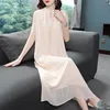 New Summer 2 Pcs Women Set Dress Improved Chinese Hanfu Long Sleeve Thin Cloth+ the sleveeless Elegent Loose Dress ► Photo 3/5