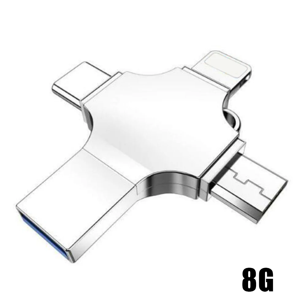 8g Горячий 4 в 1 умный USB накопитель высокоскоростной передачи данных Портативный для iOS Android type C USB NV99 - Цвет: 8g