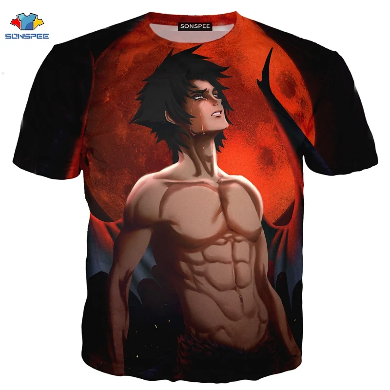 SONSPEE аниме devilman crybaby Harajuku 3D печатных мужчин и женщин одежда Хип Хоп футболка унисекс короткий рукав Футболка уличная pul - Цвет: 18