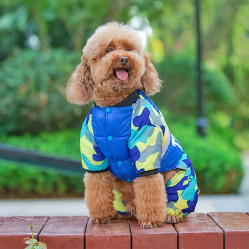 Ветрозащитная одежда для домашних животных, хлопковая одежда для французского для бульдога чихуахуа, костюм для щенка, пуховик, теплая зимняя собачья одежда собаки, пальто