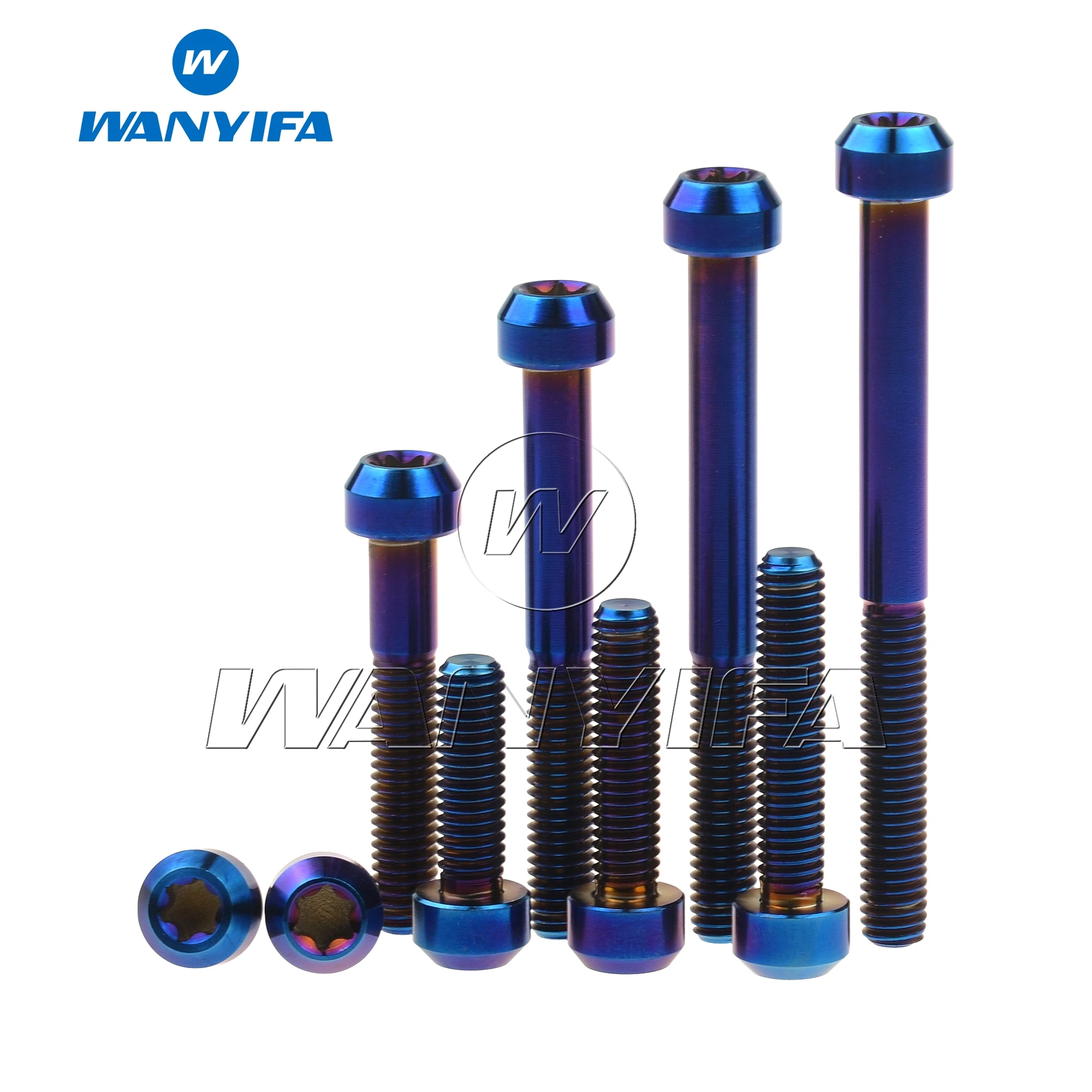 Титановый болт &quotwanifa&quot M6x10 15 20 25 30 35 40 50 60 65 мм внутренняя головка Torx горит синий