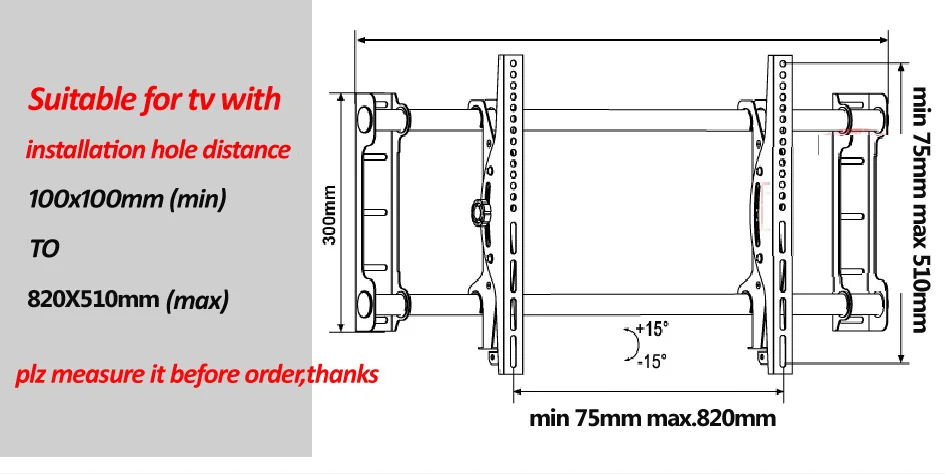 PTB-501LT 4"-85" 7" 176lbs 80 кг Большой Телевизор плоский светодиодный ЖК-Телевизор настенный кронштейн vesa 800X500 нержавеющий Наклонный монитор