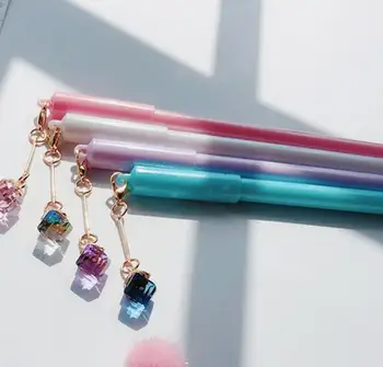 

crystal Colorful glaze pendant gel pen cute cartoon neutral pen student prize office black write pen promotion gift pen 36pc/lot