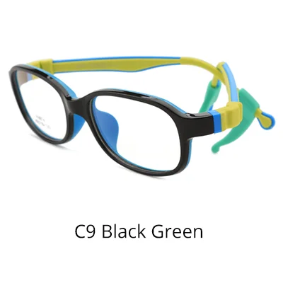 C9 Black Green Ralferty/Детская оптическая оправа для очков с держателем, Небьющийся ультра-светильник TR90, Спортивная оправа для мальчиков и девочек K8874 - Цвет оправы: C9 Black Green