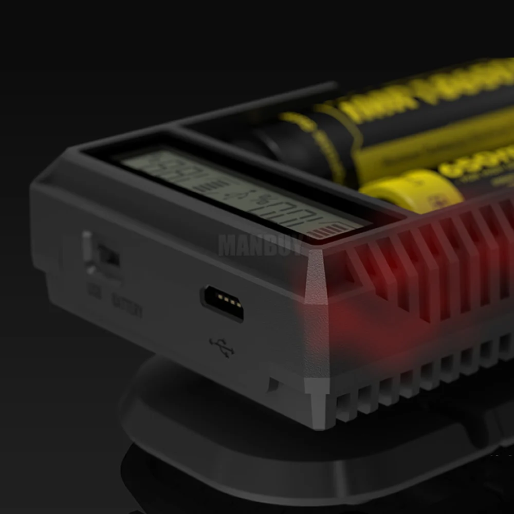 Nitecore UM20 2 слота Смарт USB зарядное устройство ЖК-дисплей литий-ионный IMR батарея Универсальное зарядное устройство с кабелем 18350 18650 мощность