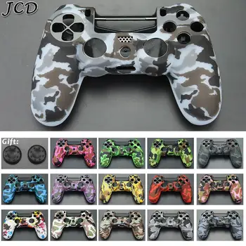 

JCD for Sony Dualshock 4 PS4 DS4 Slim Pro Controller Silicone Camo Case Protective Skin + Thumb Grip Caps for PlayStation 4