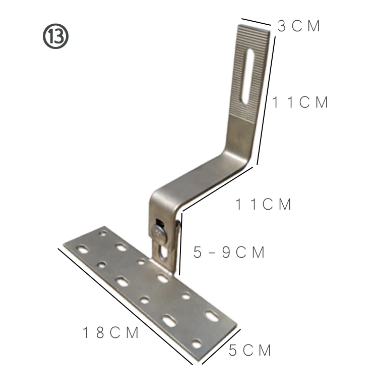 19-29 мм Регулируемая солнечная панель монтажный крюк Монтажный кронштейн на плитку крыши для солнечной панели Монтажная система pv монтажный кронштейн