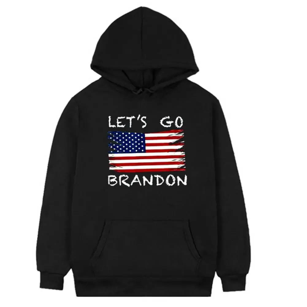 

Hoodies Let's Go Brandon Words Hoodie For Men 2021 Early Winter New Warm Long Sleeve Top Washable Funny Clothing For Teens Wo