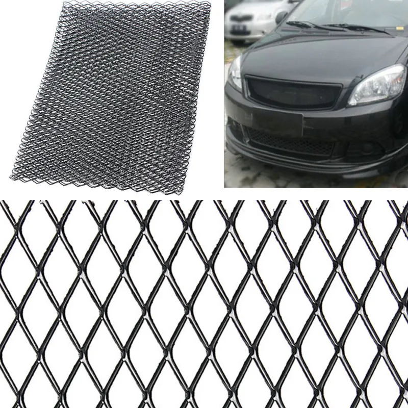 KinshopS Car Grill Mesh Aluminum Racing Grille Mesh Car Tuning Grill Rhombus Front Racing Grille Trim Cover For Cars Vehicle Grille 100 x 30cm 