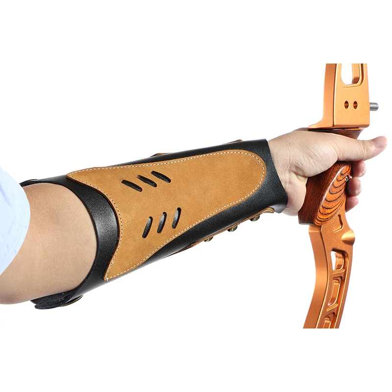 

Luoyer 26cm 3-Strap Cow Leather Archery Arm Guard Safe Protection Forearm Bow Accessories