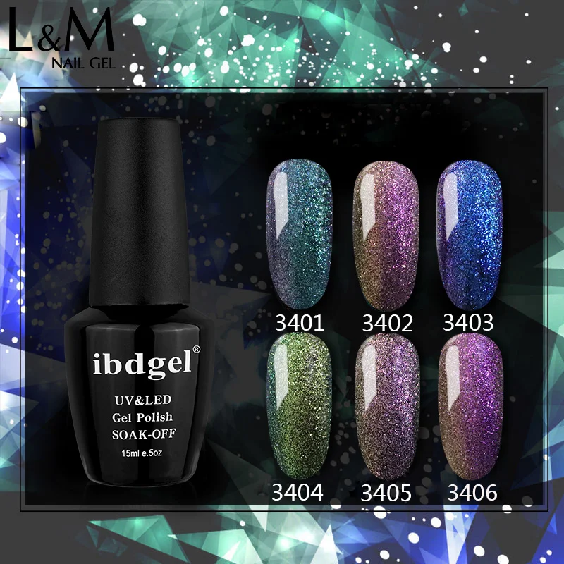 

IDO Gel polish 3 Pcs Set Chameleon Gel 1 Products Colorful DIY Nail Polish Glitter UV Base & Top Gel Professional Color Varnish