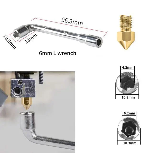 3D Printer MK8 Nozzle  1.75mm 0.2/0.3/0.5/0.6/0.8/1.0mm & Tweezers & Spanner& 0.35 Needles for Creality CR-10 10S Ender 3 5 4