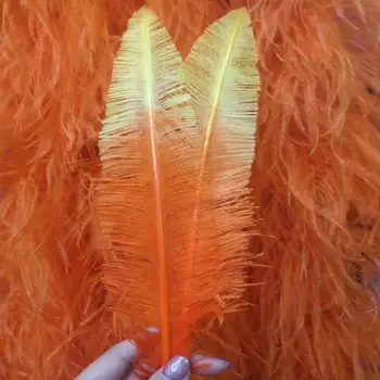 

Wholesale 100pcs Orange and Yellow Natural Ostrich Feathers 20-22 inch/50-55 cm For DIY Jewelry Craft Making Decoration