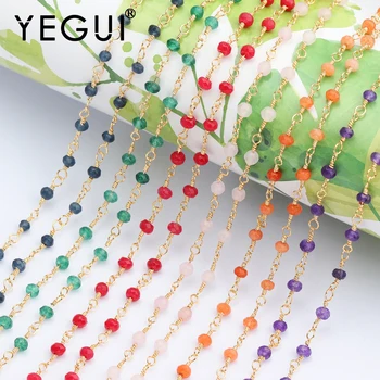 

YEGUI C52,jewelry accessories,diy chain earrings,natural stone,18k gold plated,0.3 microns,diy necklace,jewelry making,1m/lot