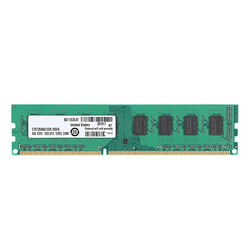  DDR3 4GB Memory Ram PC3-12800 1.5V 1600Mhz 240 Pin Desktop Memory DIMM Unbuffered and Non-ECC for D