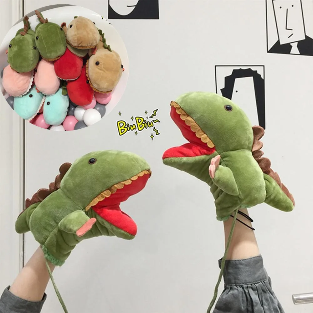 Cute Winter Warm Dinosaur Gloves Cold-proof Thickened Cartoon Plus Fluffy Soft Finger Gloves Unisex Fun Gloves For Parent-child child winter warm gloves 6 10years kids cute cartoon bunny gloves cold proof outdoor riding play knitted gloves boy girl mittens