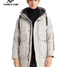 Пионерский лагерь, легкое пальто, теплый белый пуховик с утиным пухом, длинные толстые зимние пальто с капюшоном для мужчин AYR907495