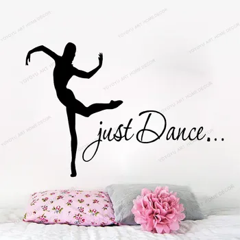 

Just Dance Wall Decal Woman Girl Silhouette Dancing Gymnastics Vinyl Sticker Decals Home Decor Dance Art Design Interior yw-557