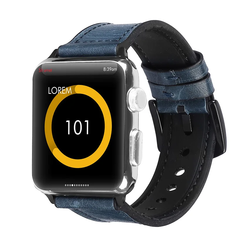 Ремешок силиконовый для Apple Watch Band Series 2 3 4 5 спортивный кожаный браслет наручных