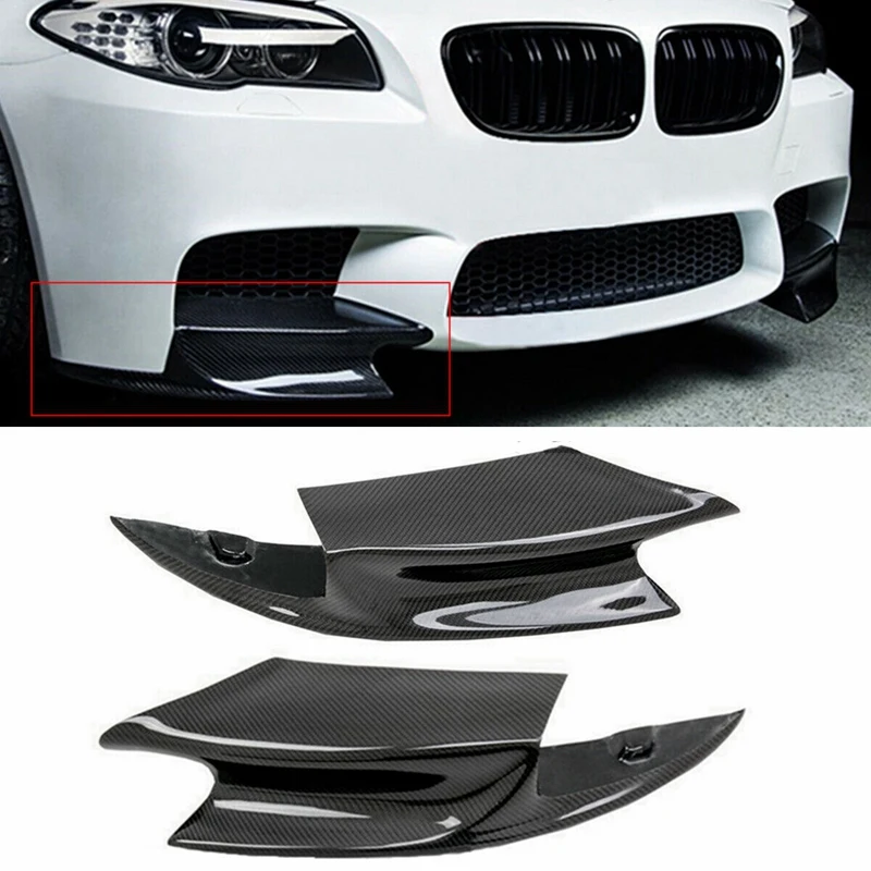

2Pcs Carbon Fiber Car Front Bumper Splitter Lip Diffuse Splitters Bumper Wrap Angle for BMW F10 M5 Sedan 4 Door 2011-2017