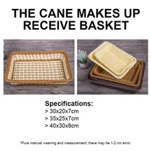 

Handmade Simulation Rattan Woven Basket Pastoral Style Household Items Fruit Bread Candy Small Items Storage Basket