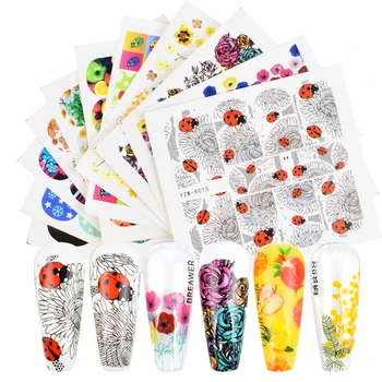 

Flower Series Nail Water Decal Stickers Sakura Daisy Lavender Floral Pattern Transfer Sticker Nail Art Decoration
