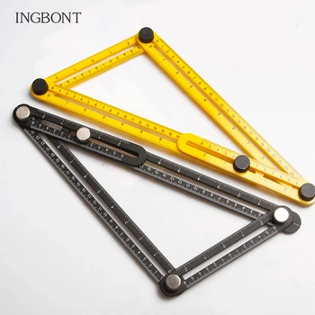 

Multi-function Adjustable Four-Sided Folding Measuring Tool Multi-Angle Template Scale Ruler