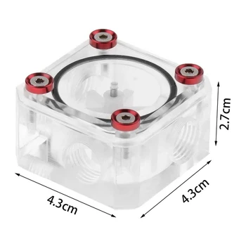 

G1/4 Thread 6 Impeller 3 Ways Flow Meter Square Water Indicator Water Flow Observing Meter for PC Water Cooling System