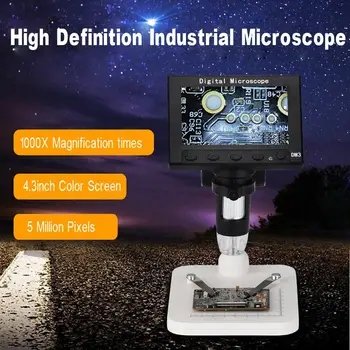 

1000X 5MP USB Digital Electronic Microscope 8 LED VGA Microscopio with 4.3" HD LCD Screen for Repair Beauty