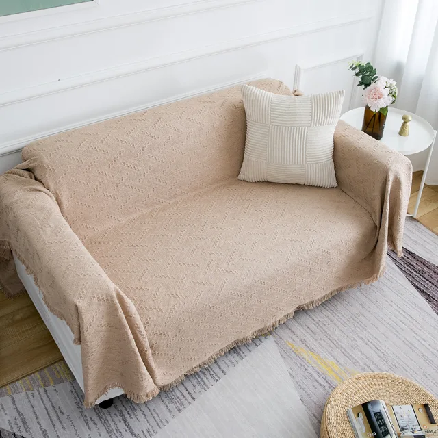 LHGOGO Mantas para sofá grande de 3 plazas, estereoscópica, tejido jacquard  versátil, decorativa, para sofá, colcha y sofá, 180 x 300 cm, gris claro