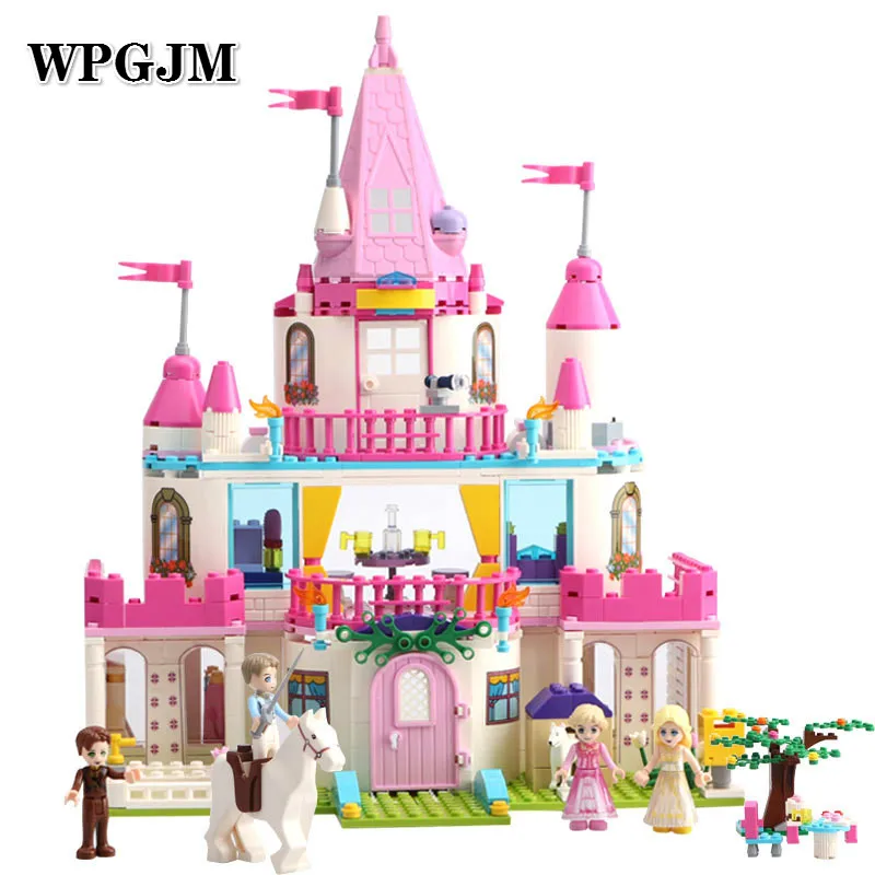 

616PCS Anna Belle Ariel Moana Cinderella Castle Building Blocks Bricks Compatible Princess Legoinglys Friends Figures Girl Toys