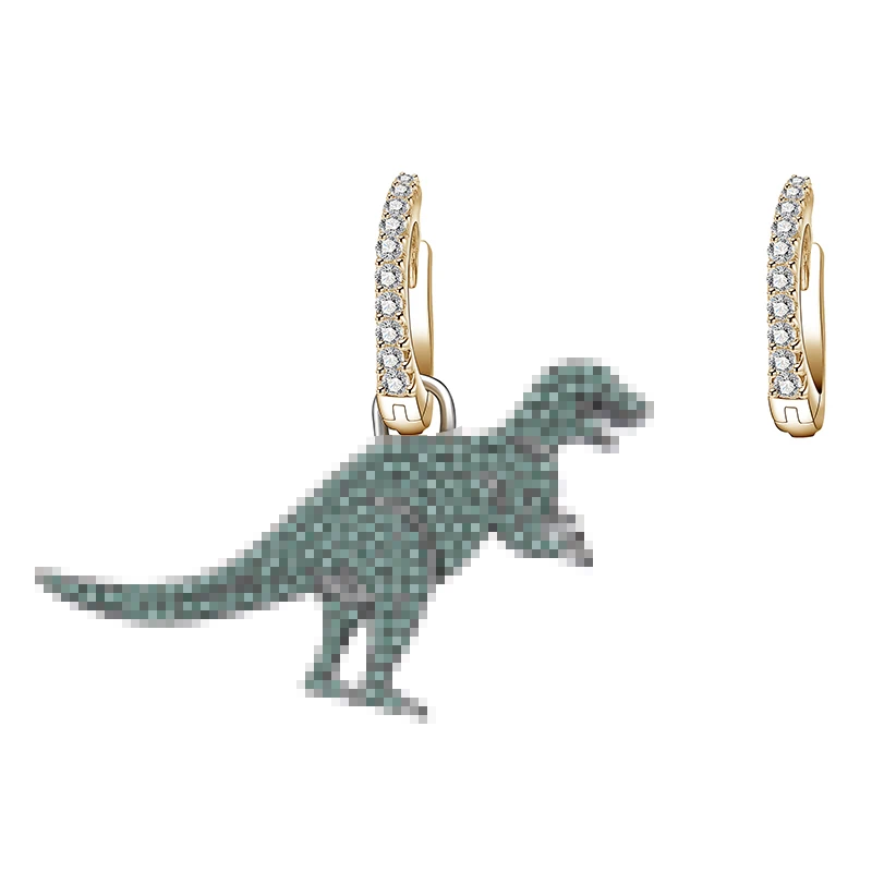 Zhijia трендовые серьги золотого цвета, серьги с изображением животных, модные ювелирные изделия, серьги-гвоздики в виде динозавра для женщин, серьги, циркониевые серьги
