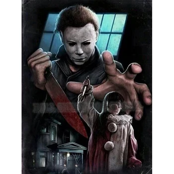 

5D DIY Diamond Painting KIller michael myers Full Drill Diamond Embroidery Cross Stitch Mosaic Craft Home Decor New Year Gift