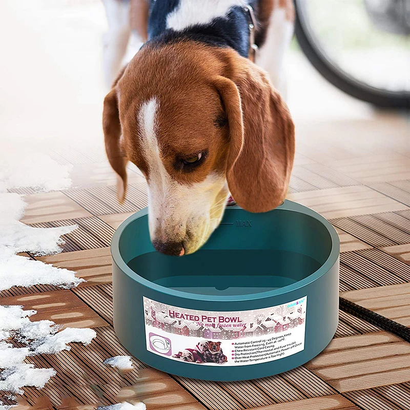 Dog-Bowl Large Dogs Heated Waterproof for Small Medium Bite-Resistant Safe Anti-Skid
